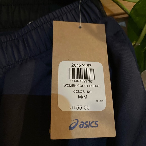 NWT ASICS Womens Court Tennis Shorts Midnight Blue Medium Athleticwear - Picture 5 of 8